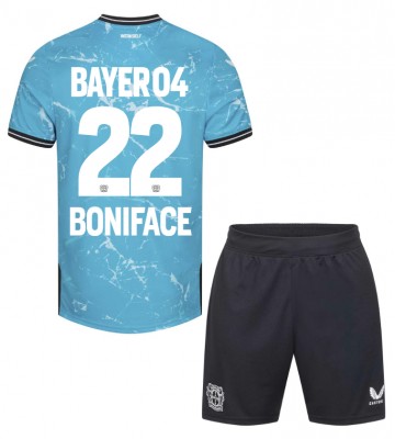 Bayer Leverkusen Victor Boniface #22 Tercera Equipación Niños 2023-24 Manga Corta (+ Pantalones cortos)